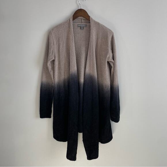 Barefoot Dreams Womens Black & Tan Two Toned Cozychic Lite Calypso Wrap Cardigan - Picture 2 of 7